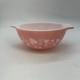 Vintage Pyrex #442 Pink Gooseberry On Milk-glass 1 1/2 Qt Bowl Glass