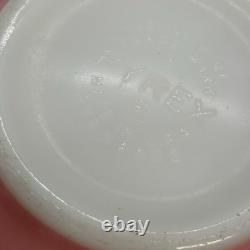 Vintage Pyrex #442 Pink Gooseberry on Milk-Glass 1 1/2 Qt Bowl Glass