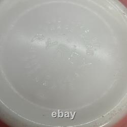 Vintage Pyrex #442 Pink Gooseberry on Milk-Glass 1 1/2 Qt Bowl Glass