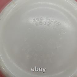 Vintage Pyrex #442 Pink Gooseberry on Milk-Glass 1 1/2 Qt Bowl Glass