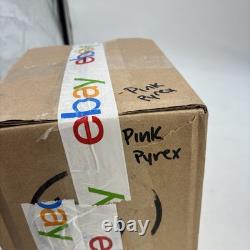 Vintage Pyrex #442 Pink Gooseberry on Milk-Glass 1 1/2 Qt Bowl Glass