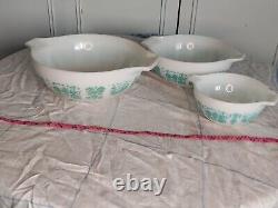 Vintage Pyrex Amish Butter Print Cinderella Bowls-Set of 3 444, 443 & 111