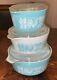 Vintage Pyrex Amish Butterprint Cinderella Casserole 6-pc. Set 473 474 475 Nice