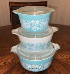 Vintage Pyrex Amish Butterprint Cinderella Casserole 6-Pc. Set 473 474 475 NICE