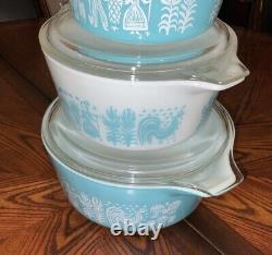 Vintage Pyrex Amish Butterprint Cinderella Casserole 6-Pc. Set 473 474 475 NICE