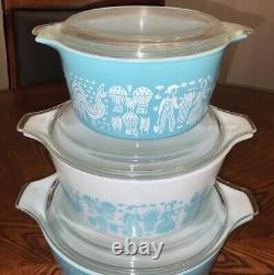 Vintage Pyrex Amish Butterprint Cinderella Casserole 6-Pc. Set 473 474 475 NICE