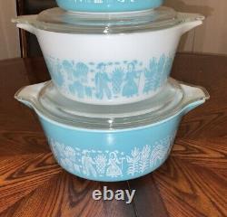 Vintage Pyrex Amish Butterprint Cinderella Casserole 6-Pc. Set 473 474 475 NICE