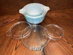 Vintage Pyrex Amish Butterprint Cinderella Casserole 6-Pc. Set 473 474 475 NICE