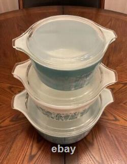 Vintage Pyrex Amish Butterprint Cinderella Casserole 6-Pc. Set 473 474 475 NICE