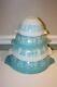 Vintage Pyrex Amish Butterprint Cinderella Mixing Bowls Turquoise/white Set Of 4