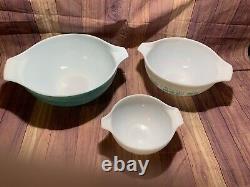 Vintage Pyrex Amish Butterprint Cinderella Nesting Mixing Bowls 3 Bowls