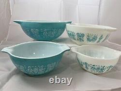 Vintage Pyrex Amish Butterprint Cinderella mixing bowls Set 441, 442, 443, 444