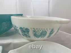 Vintage Pyrex Amish Butterprint Cinderella mixing bowls Set 441, 442, 443, 444