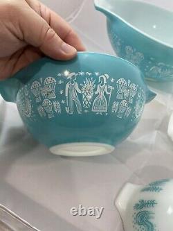 Vintage Pyrex Amish Butterprint Cinderella mixing bowls Set 441, 442, 443, 444
