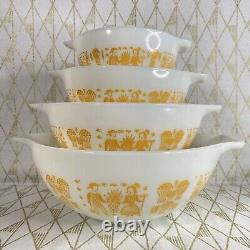 Vintage Pyrex Amish Butterprint Orange Pumpkin 441-444 Excellent