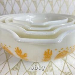 Vintage Pyrex Amish Butterprint Orange Pumpkin 441-444 Excellent