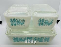 Vintage Pyrex Amish Butterprint Refrigerator Dish Set of 4 With Lids Complete