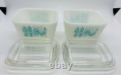 Vintage Pyrex Amish Butterprint Refrigerator Dish Set of 4 With Lids Complete