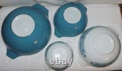 Vintage Pyrex Apollo 11 Horizon Blue Cinderella Mixing Bowl Set 441 444