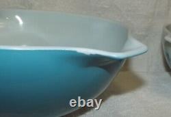 Vintage Pyrex Apollo 11 Horizon Blue Cinderella Mixing Bowl Set 441 444