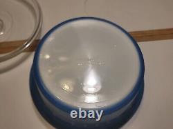 Vintage Pyrex Blue Snowflake Garland 664 Big Bertha 4 Qt With LID