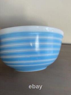 Vintage Pyrex Blue White Stripe 403 Mixing Bowl 2 1/2 Quart Nesting