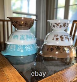Vintage Pyrex Bowls Dishes USA Mid Century Lot Of 6