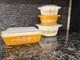 Vintage Pyrex Butterfly Gold 472 473 474 503 Casserole Refrigerator Dish Set