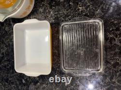 Vintage Pyrex Butterfly Gold 472 473 474 503 Casserole Refrigerator Dish Set