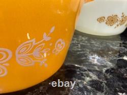 Vintage Pyrex Butterfly Gold 472 473 474 503 Casserole Refrigerator Dish Set