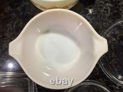 Vintage Pyrex Butterfly Gold 472 473 474 503 Casserole Refrigerator Dish Set