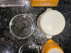 Vintage Pyrex Butterfly Gold 472 473 474 503 Casserole Refrigerator Dish Set