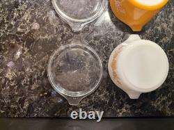 Vintage Pyrex Butterfly Gold 472 473 474 503 Casserole Refrigerator Dish Set