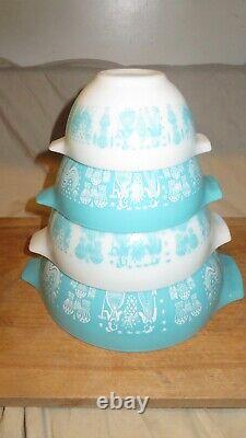 Vintage Pyrex Butterprint Amish Cinderella Mixing Bowl Set Of 4