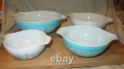 Vintage Pyrex Butterprint Amish Cinderella Mixing Bowl Set Of 4