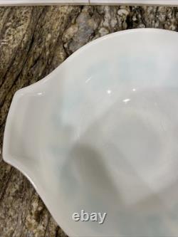 Vintage Pyrex Cinderella 2 Bowls 443 444 Turquoise White Amish Butterprint