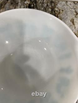 Vintage Pyrex Cinderella 2 Bowls 443 444 Turquoise White Amish Butterprint