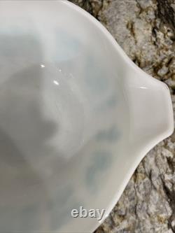 Vintage Pyrex Cinderella 2 Bowls 443 444 Turquoise White Amish Butterprint