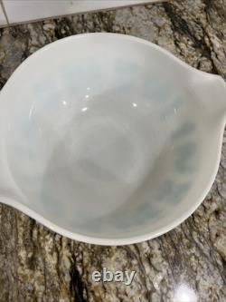 Vintage Pyrex Cinderella 2 Bowls 443 444 Turquoise White Amish Butterprint