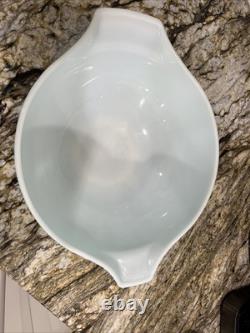 Vintage Pyrex Cinderella 2 Bowls 443 444 Turquoise White Amish Butterprint