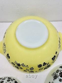 Vintage Pyrex Cinderella Bowls Gooseberry Yellow White 444/443/441 Set of 3