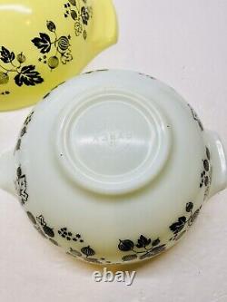 Vintage Pyrex Cinderella Bowls Gooseberry Yellow White 444/443/441 Set of 3