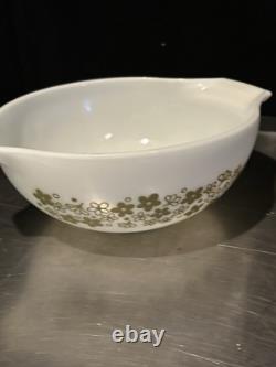 Vintage Pyrex Cinderella Nesting Mixing Bowl Green White Daisy Retro Set Of 4