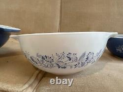 Vintage Pyrex Colonial Mist Cinderella Nesting/Mixing Bowls 441/442/443/444