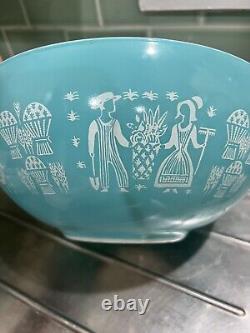 Vintage Pyrex Complete Set 4 Amish Butterprint Cinderella Mixing Bowls 441-444