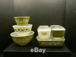 Vintage Pyrex Crazy Daisy Refrigerator & Mixing Bowl Set