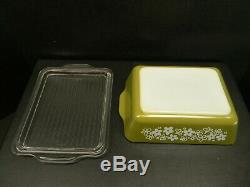 Vintage Pyrex Crazy Daisy Refrigerator & Mixing Bowl Set