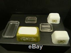 Vintage Pyrex Crazy Daisy Refrigerator & Mixing Bowl Set