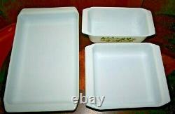 Vintage Pyrex Crazy Daisy Spring Blossom Lasagna Bread Brownie Pans