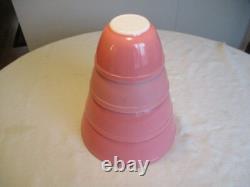 Vintage Pyrex Flamingo Pink Four Bowl Set